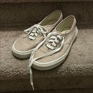 Vans Khaki with pink accent Suede
